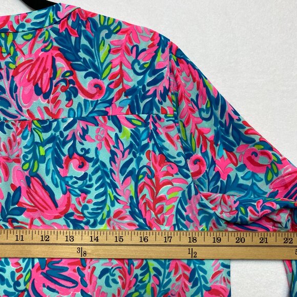 Lilly Pulitzer Dress Womens 10 Multicolor Mini Surf Blue Flim Flam Gabriel - Picture 9 of 11
